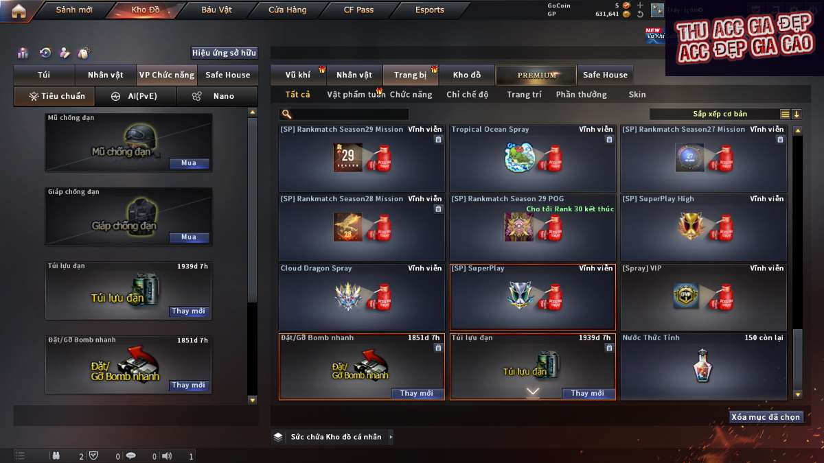 shop acc cf uy tin gia re